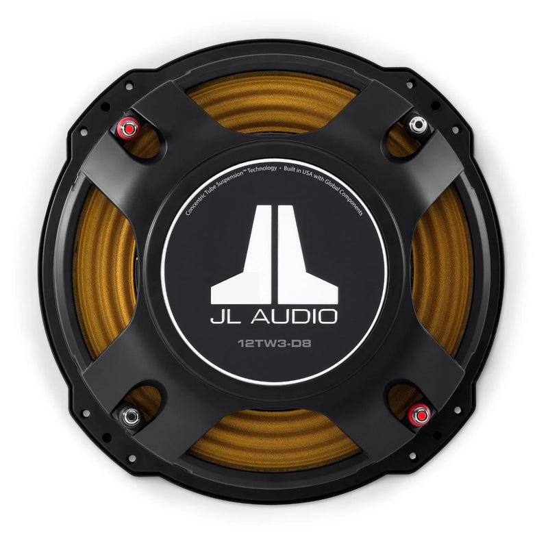 JL Audio 12TW3-D8 12-inch 400W Shallow Mount Subwoofer Driver, Dual 8 Ω