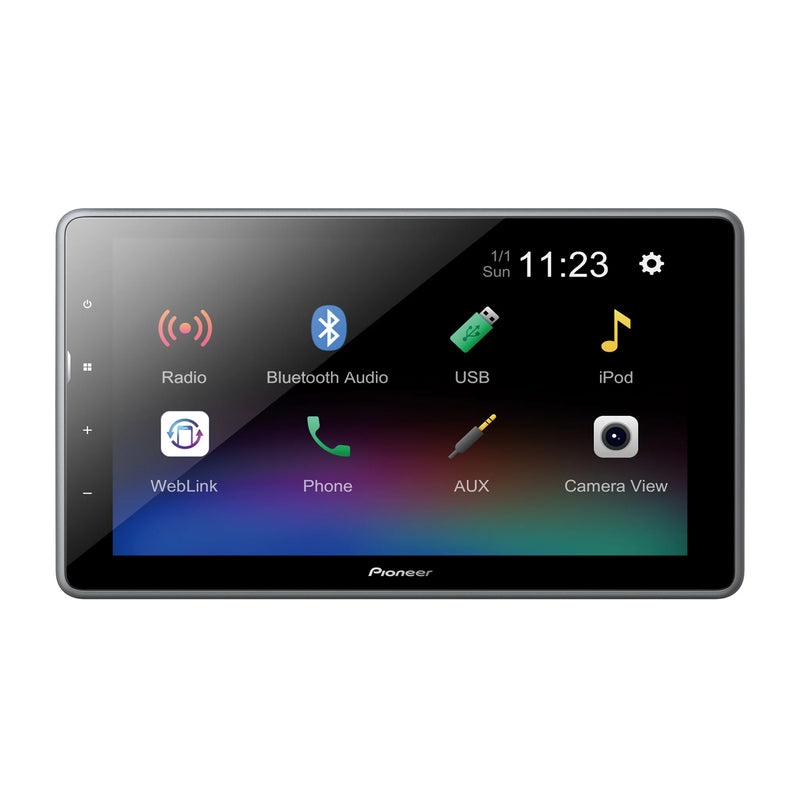 Pioneer DMH-T450EX Digital Multimedia Receiver with Weblink, 9” Capacitive Touchscreen, Double-DIN, Built-In Bluetooth, Amazon Alexa Via App, Backup Camera Compatibility