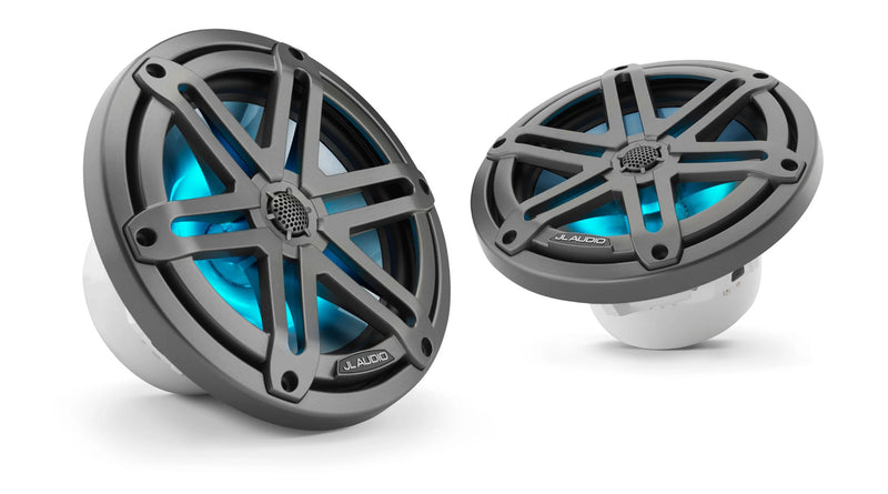 JL Audio M3-770X-S-GM-I 7.7" Gunmetal Marine speakers with LED lights (with Sport Grilles)