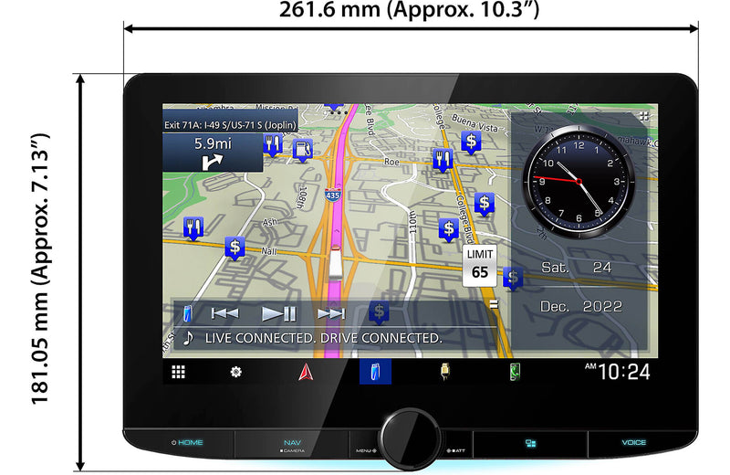 Kenwood DNR1008RVS 10." Digital multimedia receiver with built-in navigation (does not play discs)