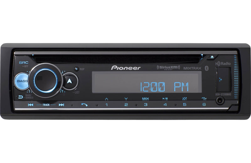 Pioneer DEH-S7200BHS Single DIN in-Dash CD Receiver with Built-in Bluetooth HD Radio Tuner and SiriusXM-Ready