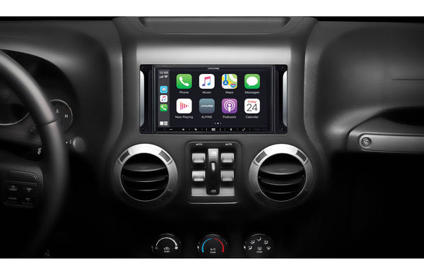 Alpine Restyle i407-WRA-JK Custom-fit digital multimedia receiver with 6.95" screen for select 2007-17 Jeep Wrangler JK and Wrangler JK Unlimited models (does not play discs)