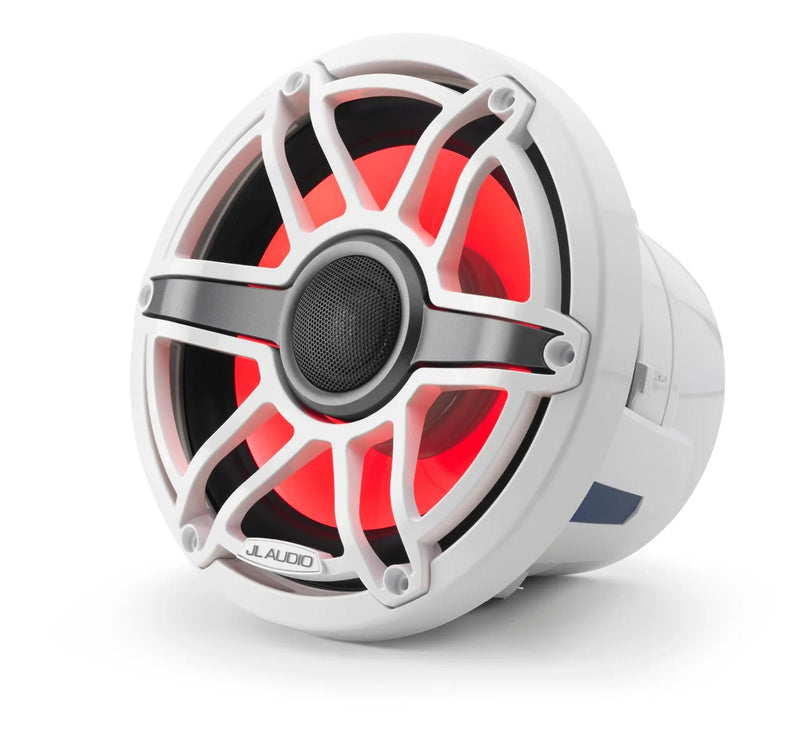 JL Audio M6 - 880X - S - GwGw - i M6 Series 8.8" Marine Speakers with Built - In LED Lighting (Gloss White Sport Grille) - Elite Custom Sound