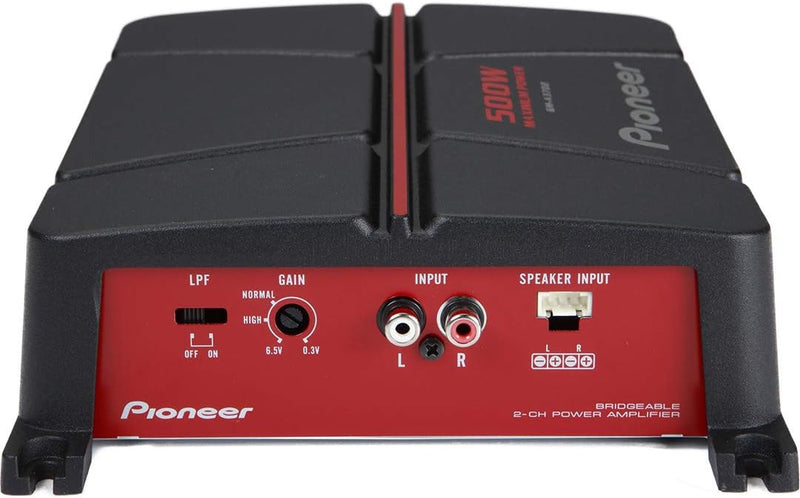 Pioneer GM - A3702 500W 2 - Channel Bridgeable Amplifier ,Black/red - Elite Custom Sound